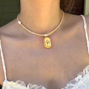 Handmade clay necklace